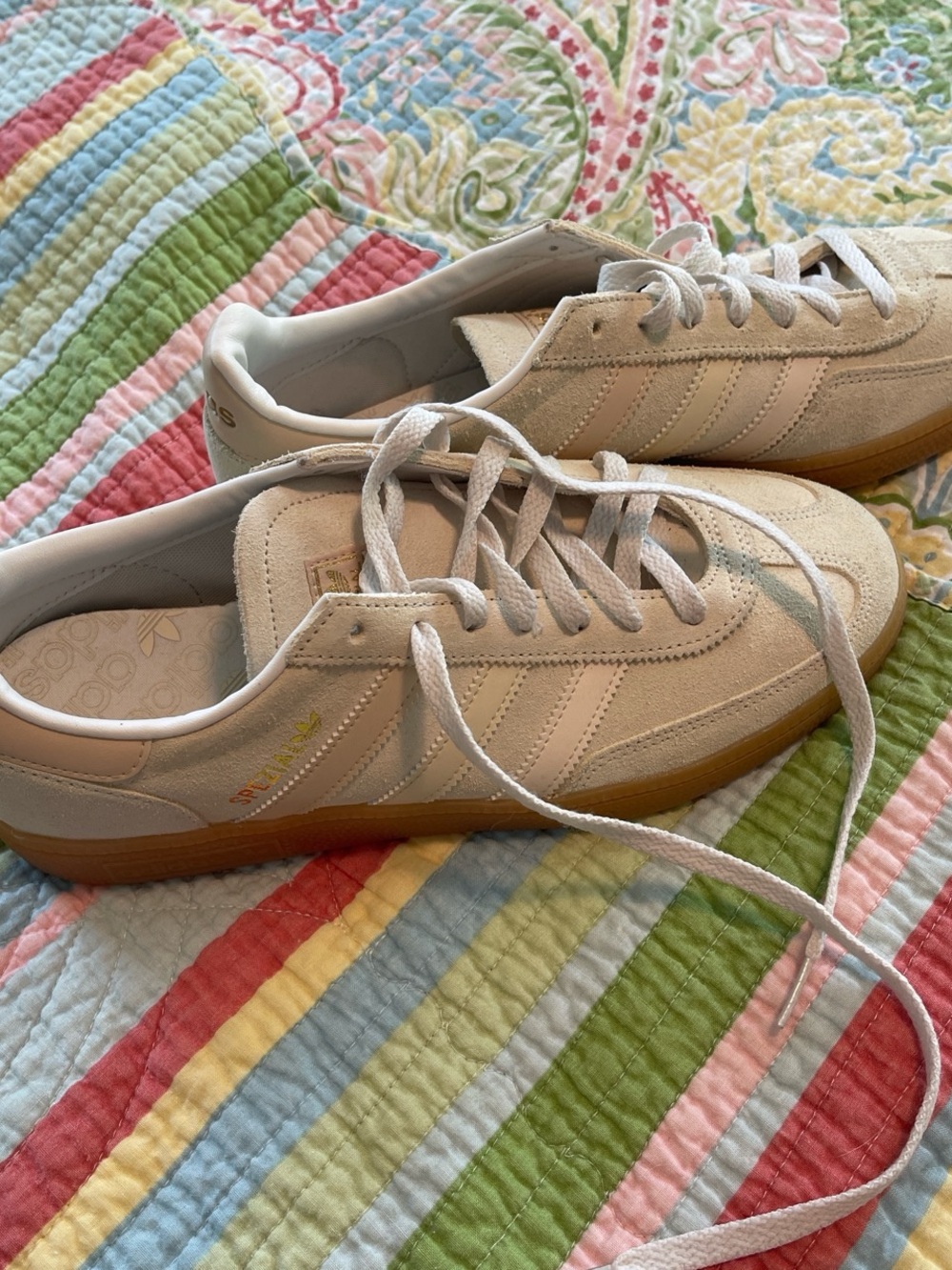 Adidas Handball Spezial Wonder White / Sand Strata - Men 8.5, Women 10